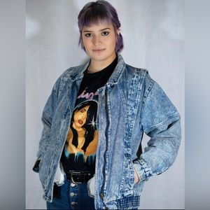 Vintage 80s acid wash grunge Jean jacket